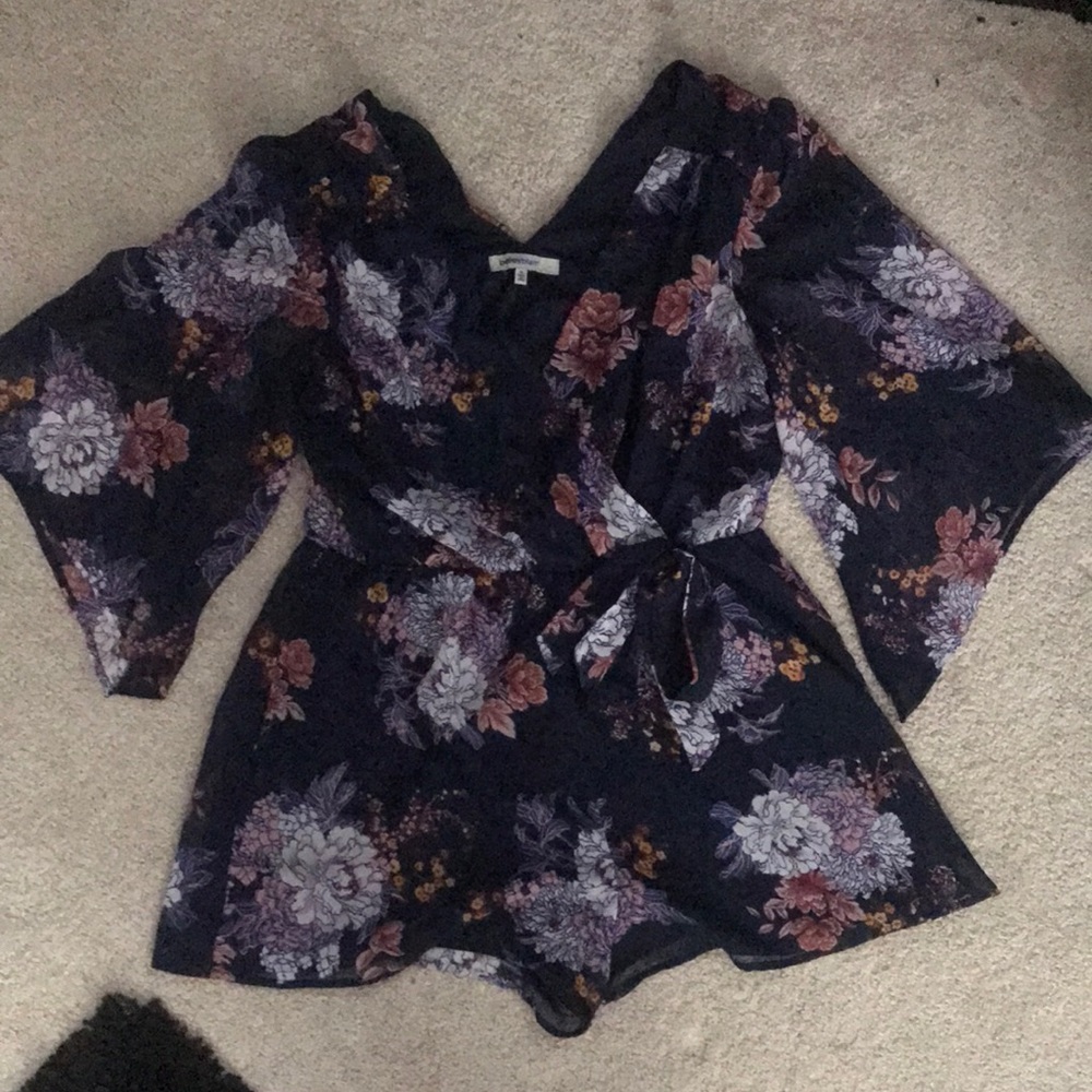 Floral navy blue floral romper